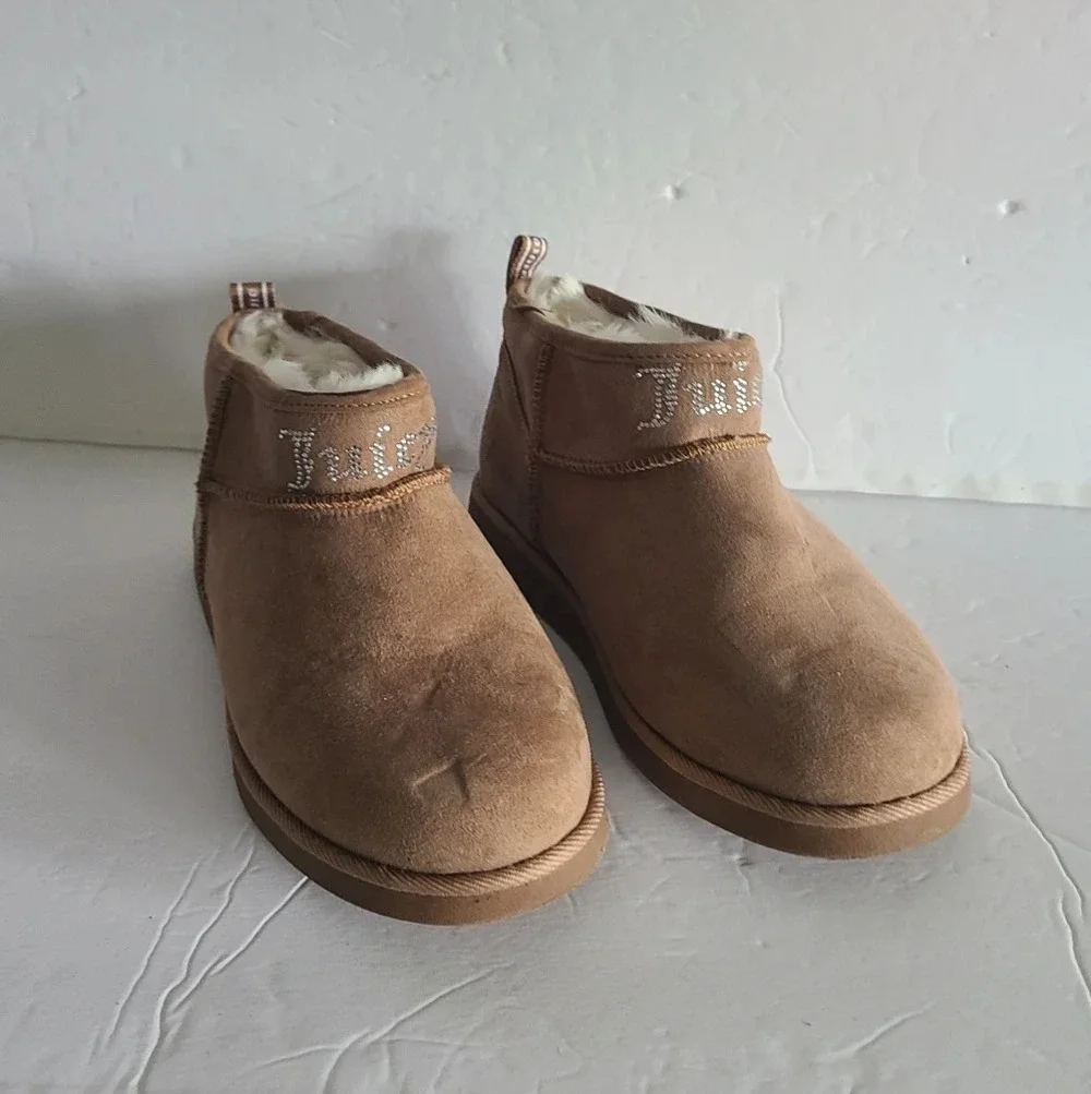 Juicy Couture brown crop boots sz.7 fabric